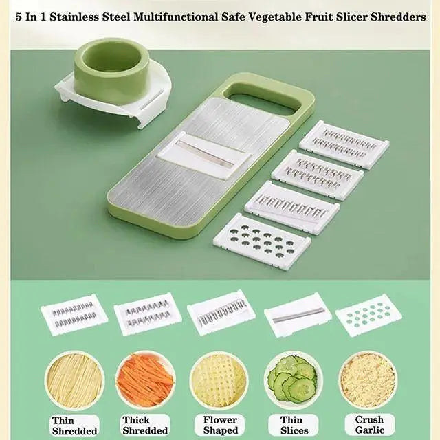 5 in 1 Vegetable Stainless Steel Cutter Slicer